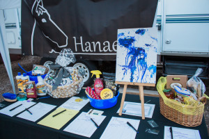 Silent auction items included locally donated items and a painting done by one of Hanaeleh's horses